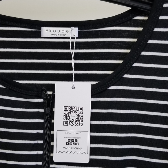 Ekouaer short-sleeved zipper nightgown - Picture 2 of 4